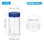 PATIKIL 4 Pack 500ml Borosilicate Lab Storage Bottles
