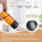 50 Pack 10ml Amber Glass Bottles with Caps