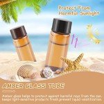 50 Pack 10ml Amber Glass Bottles with Caps