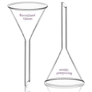 BorinGlass 2-Pack Short Stem Glass Lab Funnels