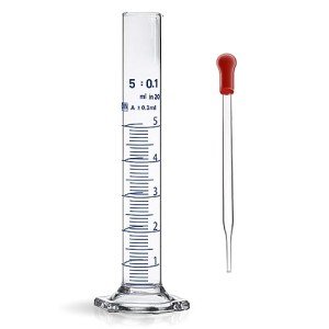 5ML Thick Glass Graduated Cylinder with Dropper