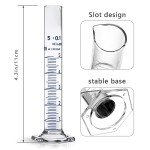 5ML Thick Glass Graduated Cylinder with Dropper