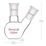 Stonylab 100ml Flat Bottom 2-Neck Lab Flask