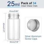 34Pcs 25ml Mini Glass Jars with Screw Caps
