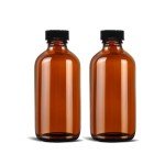8 oz Amber Glass Boston Round Bottles - 2 Pack