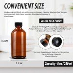 8 oz Amber Glass Boston Round Bottles - 2 Pack