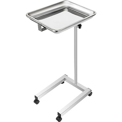 Stainless Steel Adjustable Lab Cart with Removable Tray