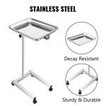 Stainless Steel Adjustable Lab Cart with Removable Tray