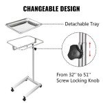 Stainless Steel Adjustable Lab Cart with Removable Tray
