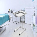 Stainless Steel Adjustable Lab Cart with Removable Tray