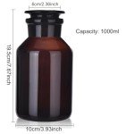 Amber Borosilicate Wide Mouth Reagent Bottle - 1000ml