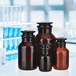 Amber Borosilicate Wide Mouth Reagent Bottle - 1000ml