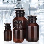 Amber Borosilicate Wide Mouth Reagent Bottle - 1000ml