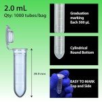 2.0 mL Micro Centrifuge Tubes with Locking Caps