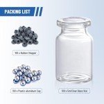 100 Pack 5ml Clear Glass Vials with Caps
