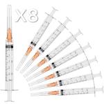 8 Pack 3ml Syringes with 25G Luer Lock Needles