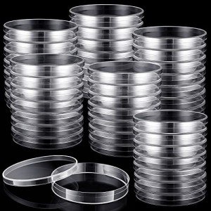 200 Pack Sterile Plastic Petri Dishes, 90mm