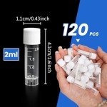 120pcs 2ml Plastic Vials for Lab Use