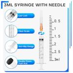 8 Pack 3ml Syringes with 25G Luer Lock Needles
