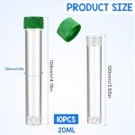 10 Pack of 20ml Clear Plastic Vials with Caps