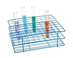 EISCO Blue Epoxy Test Tube Rack - 80 Holes