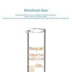 StonyLab 100ml Borosilicate Glass Graduated Cylinder - 2-Pack