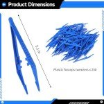 250 PCS Disposable Plastic Tweezers with Grip
