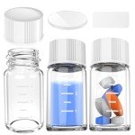 Sterile Small Glass Vials with Screw Caps, 12pcs