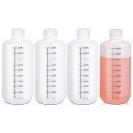 Narrow Mouth Plastic Lab Bottles with Caps - 4 Pcs
