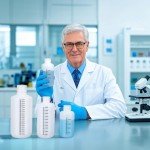 Narrow Mouth Plastic Lab Bottles with Caps - 4 Pcs