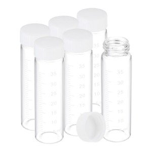 PATIKIL 6pcs 40ml Clear Glass Vials Set