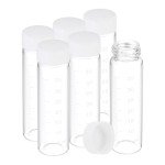 PATIKIL 6pcs 40ml Clear Glass Vials Set