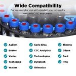 2ml HPLC Autosampler Vials with Blue Caps, 500 Pcs