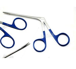 German Hartman 3.5" Alligator Micro Forceps with Blue Rings