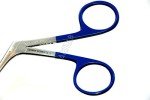 German Hartman 3.5" Alligator Micro Forceps with Blue Rings