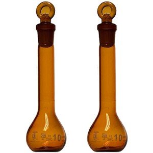 Amber Glass 10ml Volumetric Flask - Pack of 2