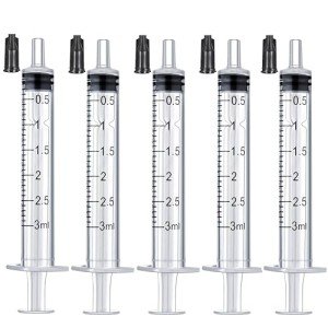 10 Pack 3ml Plastic Syringes with Caps