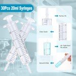 30pcs 20ml Plastic Syringes with Caps