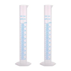 100ml Plastic Graduated Measuring Cylinders - 2 Pack