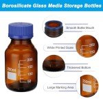 6 Pack 250ml Borosilicate Glass Lab Storage Bottles