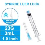 100 Pack of 1-inch 23G Luer Lock Syringes