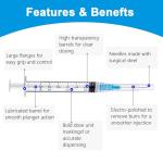100 Pack of 1-inch 23G Luer Lock Syringes