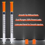 31G 1ml U-100 Syringes, 25 Pack