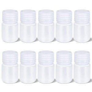 10 Pack 1 oz Airtight Plastic Lab Pill Bottles