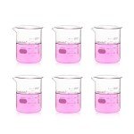 6-Piece 250ml Thick Glass Beaker Set