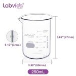 6-Piece 250ml Thick Glass Beaker Set