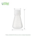 Plastic Erlenmeyer Flask Set with Screw Caps, 6pcs