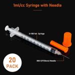 1ml Syringe with 30Ga Needle, 20 Pack