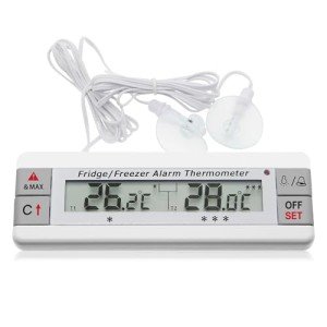 Dual Channel Digital Refrigerator Thermometer with Alarm