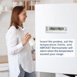 Dual Channel Digital Refrigerator Thermometer with Alarm